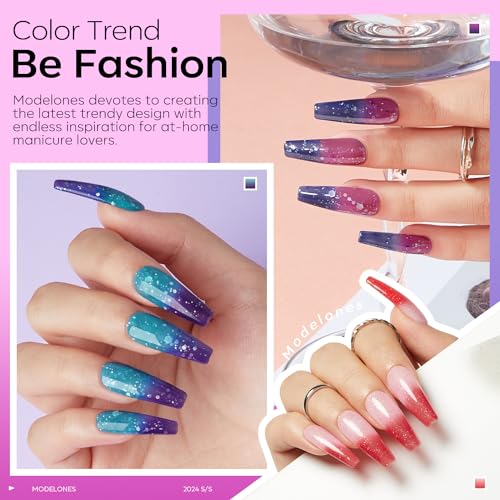modelones Color Changing Gel Nail Polish Set 6 Colors 2026 Fall UV Nail Gel - color: A A1 Color Changing Nail Polish