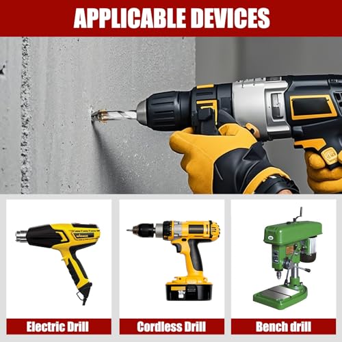 12-Piece Masonry Drill Bit Set, Concrete Drill Bit Set, 6 Sizes, 5/32"-1/2" - size: 5/32"-1/2" (12PCS)