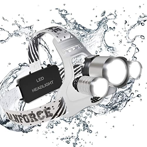 DanForce Headlamp. USB Rechargeable LED Head Lamp. Ultra Bright LUMINUS 1080 Lumen Headlamp Flashlight + Red Light. HeadLamps for Adults, Camping, Outdoors & Hard Hat Light. Zoomable IPX54 Headligh - color: Moon