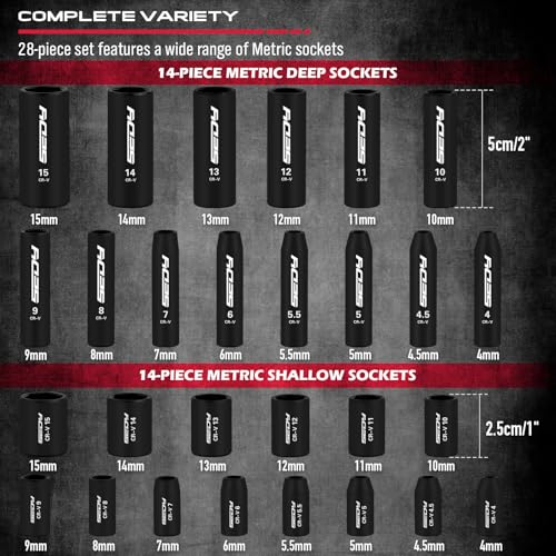64-Piece 1/4" Drive Impact Socket Wrench Driver-Bits Set, Cr-V Metric&SAE Deep and Shallow Socket Set, S2 Power Bits with Quick-Release Ratchet Handle, Universal Joint, Bit Holder, Power Drill Adapter - style: 1/4" | 64-Piece Socket & Bit Set