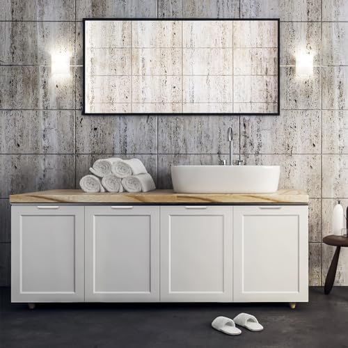 Brushed Nickel Cabinet Handles Finger Edge Pulls 5 Inch CC 10 Pack - color: Silver, size: 128mm/5" Overall Length