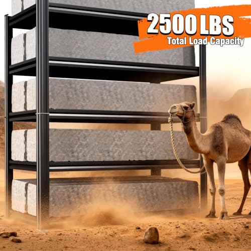 72''H 45''W 20" D Storage Shelves Garage Shelving,Adjustable 5 Tier Utility Steel Shelf, Heavy Duty Metal Shelving, Shelving Units and Storage Rack fo Kitchen Pantry Laundry - size: Metal/46"Wx20"Dx71"H