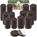Fursafe&Q Felt Furniture Pads, Furniture Felt Pads for Hardwood Floors -Self Adhesive Chair Leg Floor Protectors, Protect from Nicks, Dents and Scratches, Chair Feet Protectors 136 Pcs Chair Feet - size: 136 Pcs Brown Round Felt Pads