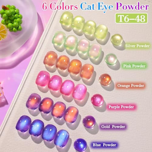 Double Rhythm Jelly Glass Cat Eye Gel Polish with Magnet 15ML Holographic Glitter Shimmer Translucent Sheer Color Magnetic Polish Salon DIY at Home (Grape Gold-MC1247) - color: Grapefruit Gold