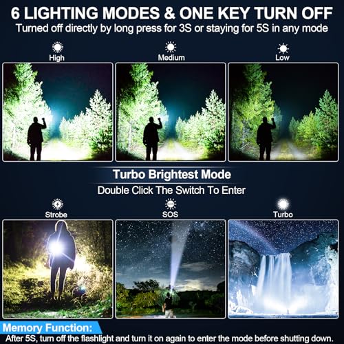 Rechargeable Flashlights High Lumens,Super Bright Small Powerful Flashlight - color: Orange