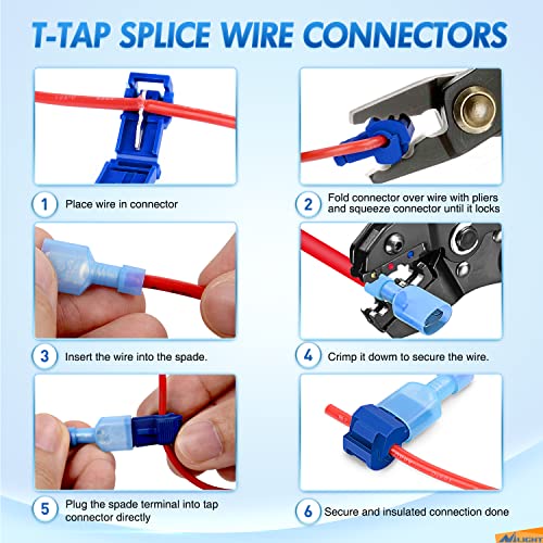 Nilight 360PCS T-Tap Wire Connectors Self-Stripping Quick Splice Terminals - size: 360Pcs 22-10AWG