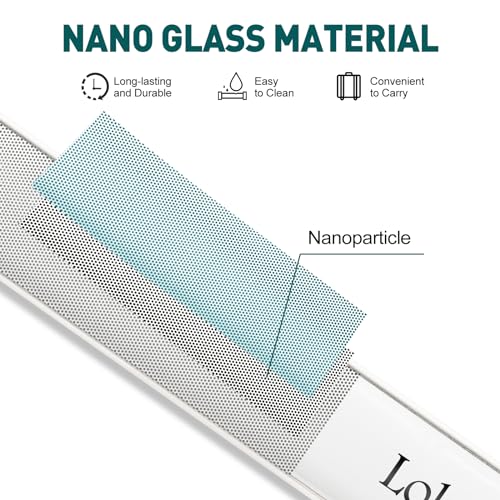 Glass & Stainless Steel Nail File, for Natural Nails, Leather Case