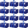 12 Pack Extra Heavy Duty Large Moving Bags with Strong Zipper, Blue - color: Blue, size: 12 Pack
