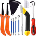 25pcs Grout Removal Tool kit, Grout Saw with Replacement Blades | Tile Grout Saw and Grout Hand Saw with 13 Pieces Extra Blades, Grout Scraper, Tile Joint Cleaning Tool, Caulk Finishing Tool