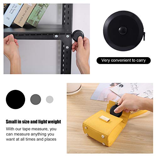 Tape Measure Body Measuring Tape, Retractable 60 Inch Soft Mini Measuring Tape, Small Sewing Fabric Tape Ruler for Cloth Waist Medical Nursing Craft(3 Pack/Black) - color: Black Black Belt
