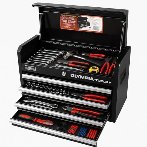 Olympia Tools 26-Inch 4-Drawer Portable Tool Chest Organizer Box, Black - size: 26-Inch Portable