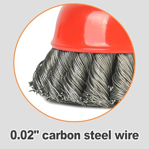 AAIN 60PCS 3 inch Wire Wheel Brush Twisted Knotted Cup Brush for Grinders - size: 60 pack, style: 3 Inch Knotted Cup Brush