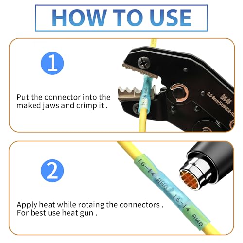 Heat Shrink Butt Connectors Kit - Waterproof Electrical Splice Crimp Terminal for Automotive Wiring - Marine Grade Heat Shrink Wire Connectors Set (240Pcs)