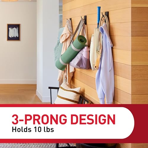 Command X-Large Black Triple Hooks, 1 Hook, 3 Strips - style: 1-Pack