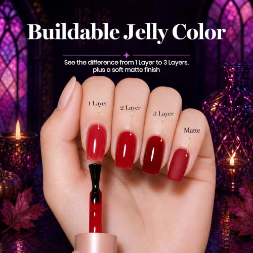 Beetles Jelly Gel Nail Polish Set, 6 Colors Jelly Magic Gel Polish Kit - color: A - Sheer | Jelly Magic
