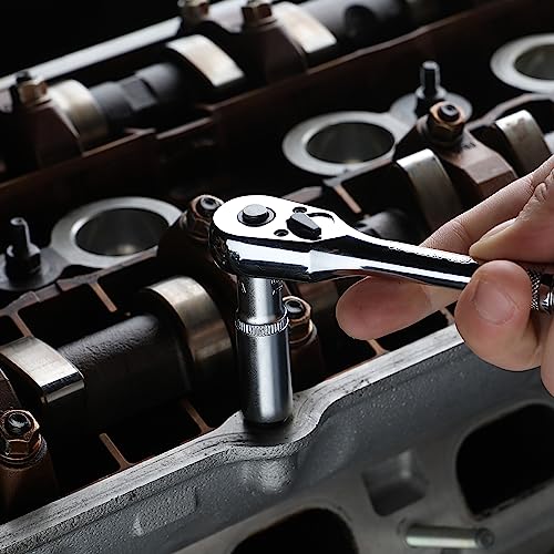 WORKPRO 1/4-Inch Drive Ratchet, Quick-Release 72-Tooth Ratchet Wrench - size: 1/4"