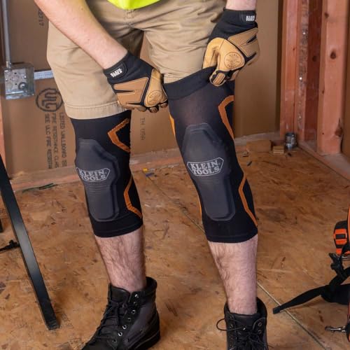 Klein Tools 60622 Knee Pad Compression Sleeve, Knee Support for Construction, Workers and Athletes, Black, S/M - style: S/M