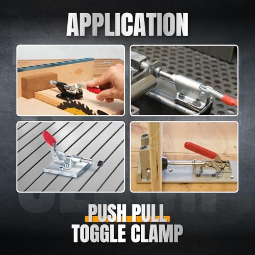 POWERTEC Push Pull Toggle Clamp, 500lbs Holding Capacity, 305CM Quick Release Push Pull lever Clamp, Stroke Clamp for Welding, Woodworking Jigs and Fixtures, Pocket Hole Jigs, CNC (20318) - size: 305CM, 1PK