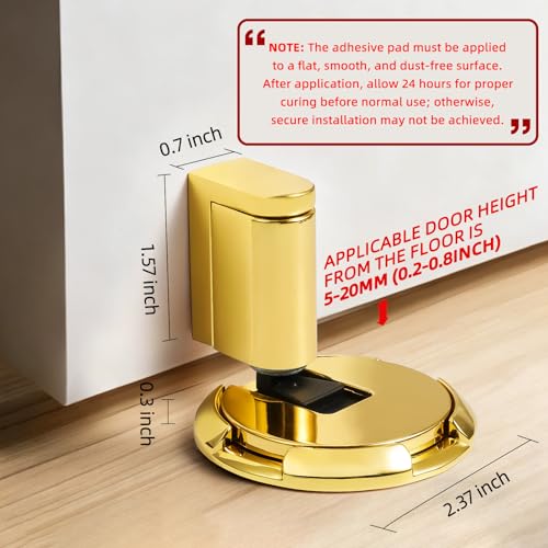 Magnetic Door Stop, Windproof Floor Door Stopper, 1 Pack - color: Bright Gold
