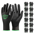 OKIAAS Men's Ultra-Thin and Lightweight Working Gloves with Grip, 12 Pairs, Black, Medium - color: Black (12 Pairs), size: Medium