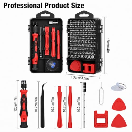 115-in-1 Small Screwdriver Set,Precision Screwdriver Set, Professional Repair Tool Kit for Phone, Computer, Watch, Console, Eyeglass and Electronic, Men Tools Gift Red - color: Red