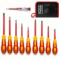 10-Piece 1000V Insulated Screwdriver Set, Magnetic Tip Electrician Screwdriver Set - style: Red yellow With Bag