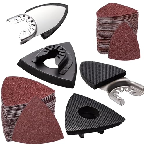 FOWOK 104Pcs Oscillating Tool Sanding Pads Kit for Finishing Detail Sanding - style: 104Pcs