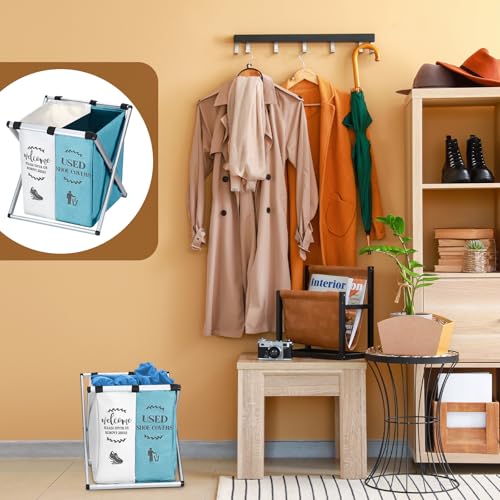 Wonderjune Foldable Disposable Shoe Cover Box Dispenser, Beige, Light Blue - color: Beige, Light Blue