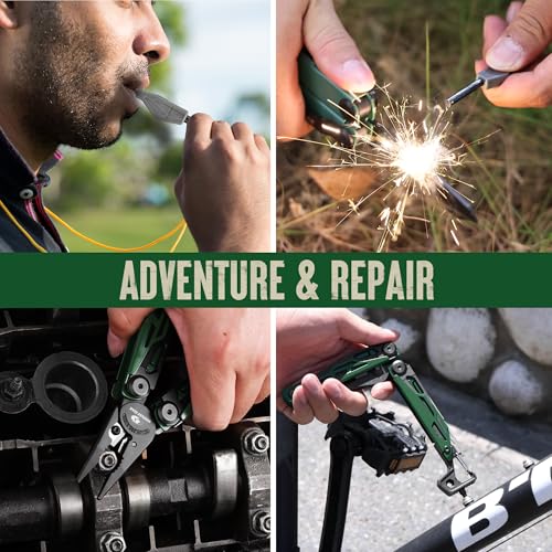 MOSSY OAK 27-in-1 CNC-Machined Multitool Pliers, Self-Locking - color: Green
