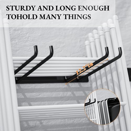 MOOMSINE Folding Chair Storage Rack for Garage, 2-Pack Heavy Duty Wall Mount Garden Tool Organizer, Utility Hooks for Lawn, Beach & Camping Chairs, Max Load 240 lbs - size: 16.5 Inch（2 Pack）