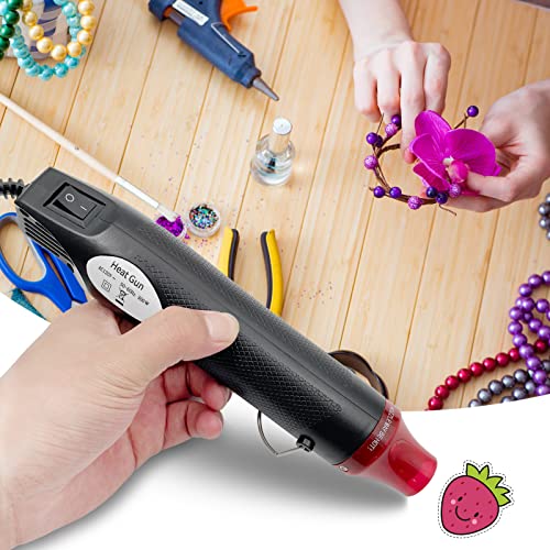 Heat Gun, Mini Hot Air Gun for DIY Crafts Portable Heat Air Gun Tool for Embossing Shrink Wrapping Drying Paint - color: Black