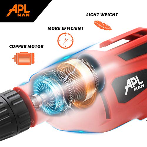 APLMAN 21V MAX Power Cordless Drill Electric Impact Driver/Drill Kit,26pcs Accessories 3/8" All-Metal Chuck 25+1 Torque Setting,2 Variable Speed and LED (Red3)