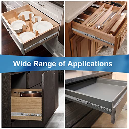 4pcs Ball Bearing Drawer Slides 13.5 Inch / 342mm, 2 Fold Metal Drawer Tracks, Two Way Slide Track Rail Glides with Mounting Screws - 0.67 Inch Wide - size: 13.5 Inch