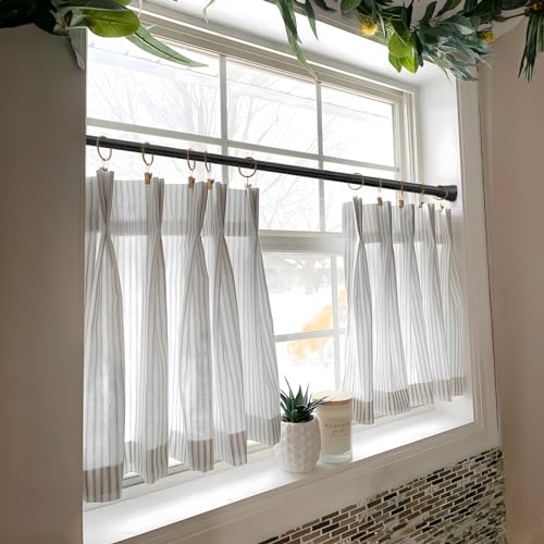 2 Pack Black Tension Curtain Rod for Windows 28 to 48 Inch - color: Black 2 Pack, size: 28-48"