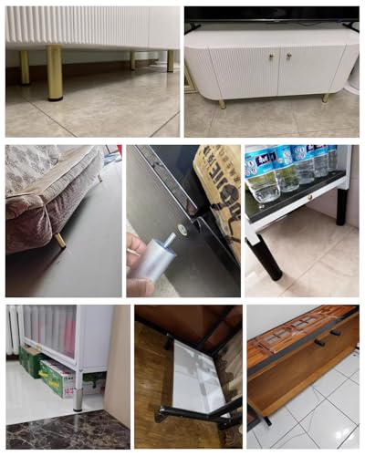 4 Pack Gold Furniture Legs 3 Inch Dresser Support Feet Metal Cabinet Adjustable Legs Replacement M8 Screw in Aluminum Alloy Cylinder Couch Risers - color: Gold, size: 3 inch(4pcs)