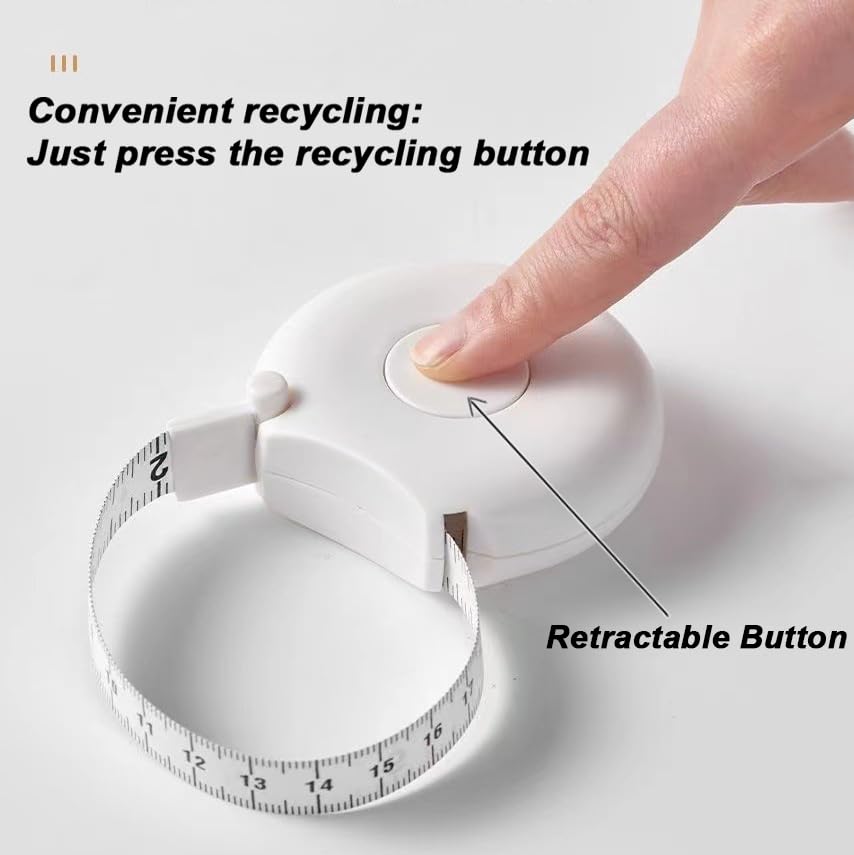 Body Tape Measure 80inch/205cm,Retractable Body Measuring Tape,Double-Scale Circumference Soft Measuring Tape with Lock Button for Body:Waist Hip Bust Arms Weight Loss and More (Black) - color: Black