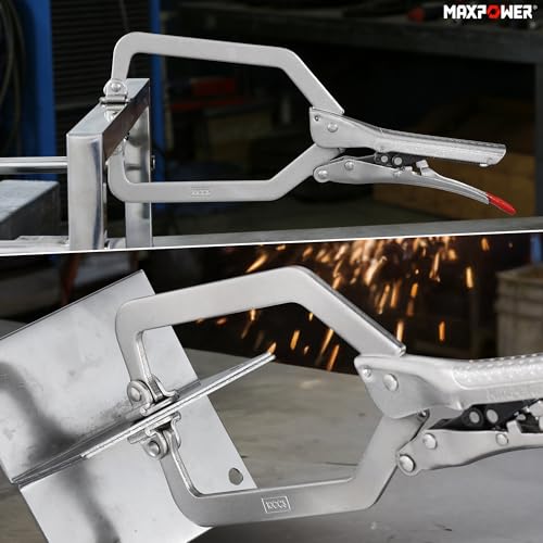 MAXPOWER 10.5" Self-Adjust Locking C-Clamp, 3.9" Jaw Oepning, Swivel Pad - style: Locking C Clamp 10.5"
