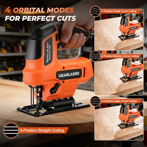 Cordless Jig Saw 21V Brushless 4 Orbital Bevel Cuts Variable