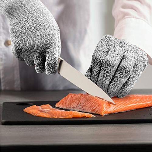Evridwear Cut Resistant Gloves Food Grade Level 5 Kitchen Safety Protection (Gray, Small) - color: Gray, size: Small (Pack of 1)