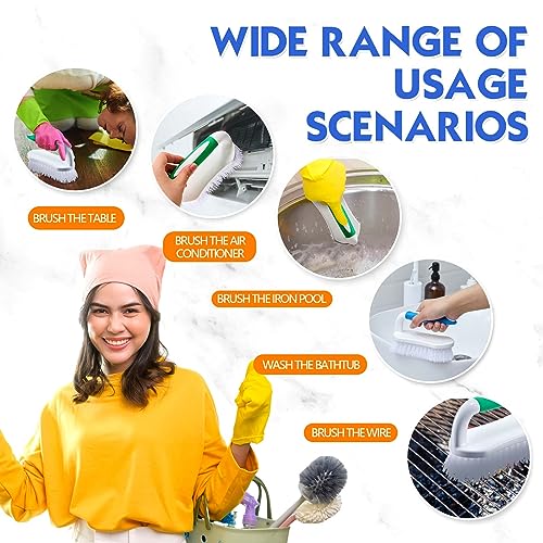 Lallisa 12 Pcs Scrub Brush Bulk for Cleaning with Handle, Blue, Green - color: Blue, Green