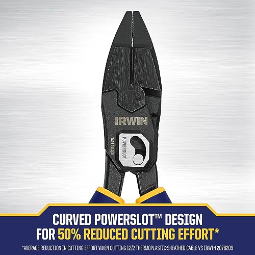 IRWIN POWERSLOT Pliers, High Leverage Lineman's 9.5" and Diagonal 8", 2 Pack (IWHT84006)