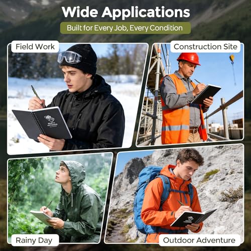 Nicpro Waterproof Notebook with Mechanical Pencil 1.3mm, TPU Fabric Cover | 4.8"x7" Stone Paper Notebook, 1.3mm Carpenter Pencil with Lead Refill & Eraser for Outdoor Journal Travel Drafting Drawing - style: HD1000 Mechanical Pen