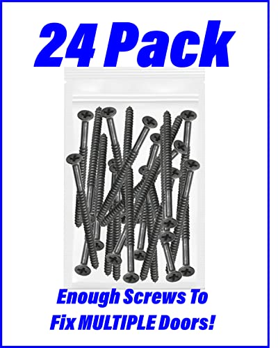 Oil Rubbed Bronze Wood Screws 9 X 1-1/2 Inch – Steel Door Hinge Screws - Door Security Screws - 24 Pack