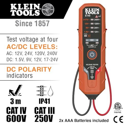 Klein Tools 80077 Voltage Test Kit, Electronic AC/DC Tester, GFCI Outlet Tester and Non-Contact Test Pen, 3-Piece - size: 3-Piece Tester Kit