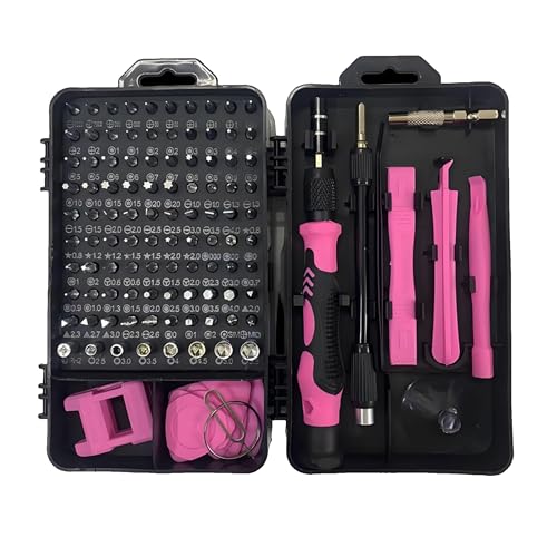 Professional 115-in-1 Precision Screwdriver Set, Pink - color: Pink and Black