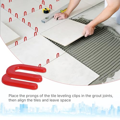 U Shaped Tile Spacers 1/8 Inch, 500Pcs Plastic Shims for Floor - color: Red, size: 1/8x500pc