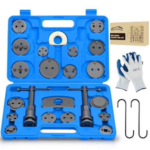 GOOACC 22pc Disc Brake Caliper Compression Tool Set w Hangers Gloves Blue - color: 22pc Brake Caliper+Gloves+Hangers Blue