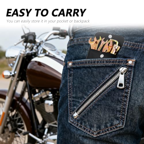 8PCS Motorcycle Tool Kit,Practical Motorcycle Tools Kit Set Includes Pliers/Double Head Spark Plug Socket/Screwdriver/Wrench/Storage Bag,Portable Dirt Bike Tool Kits
