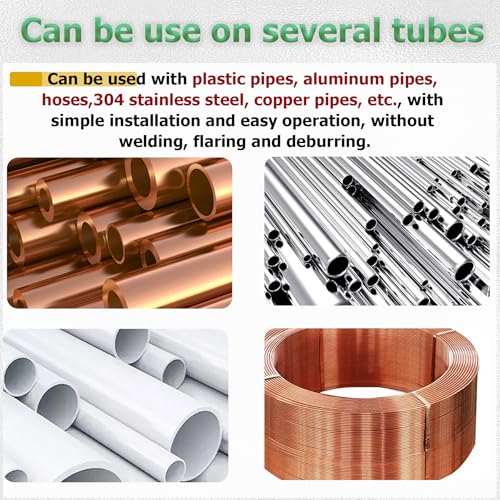 230PCS Brass Compression Sleeves Ferrules & Insert 1/2" 3/8" 5/16" 1/4" 3/16" 1/8"-6 Sizes Compression Fittings Assortment Kit for DOT Air Brake LIne Fittings Connect Lines for Air,Water,Fuel