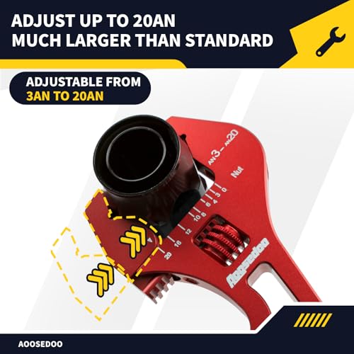 3AN-20AN AN Fitting Wrench AN Fitting Tool for AN Hose Fitting Assembly Adjustable Lightweight Aluminum Red With Double-ended AN Wrench 6AN Socket-AN8 B-nut Blue - color: Red, size: 3AN-20AN